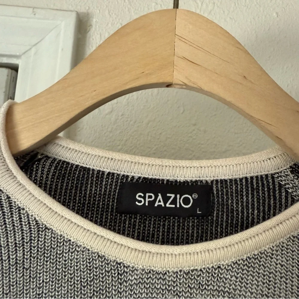 SPAZIO grey‎ slim fit crew neck long sleeve pullover sweater